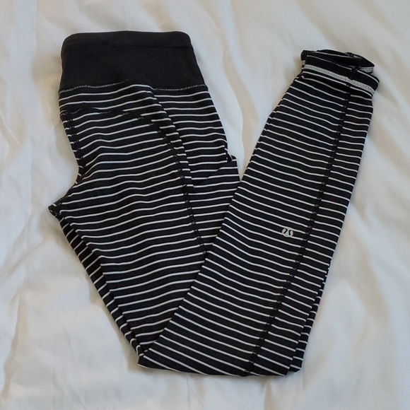 lululemon athletica Pants - Lululemon parallel stripe Speed Tights size 4